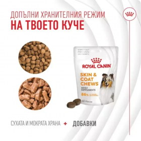 Хранителна добавка за кучета Royal Canin Skin and Coat Adult за здрава кожа и козина 240 гр